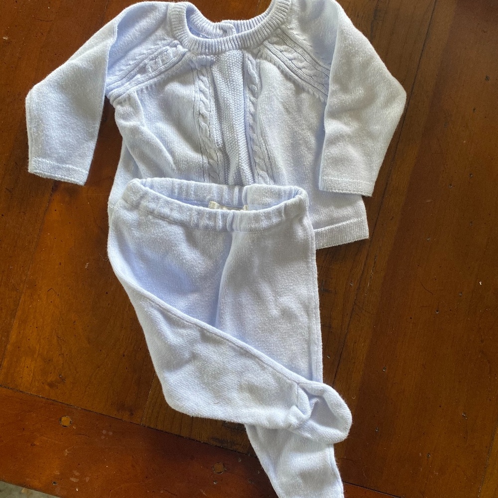 Angel Dear light blue knit outfit